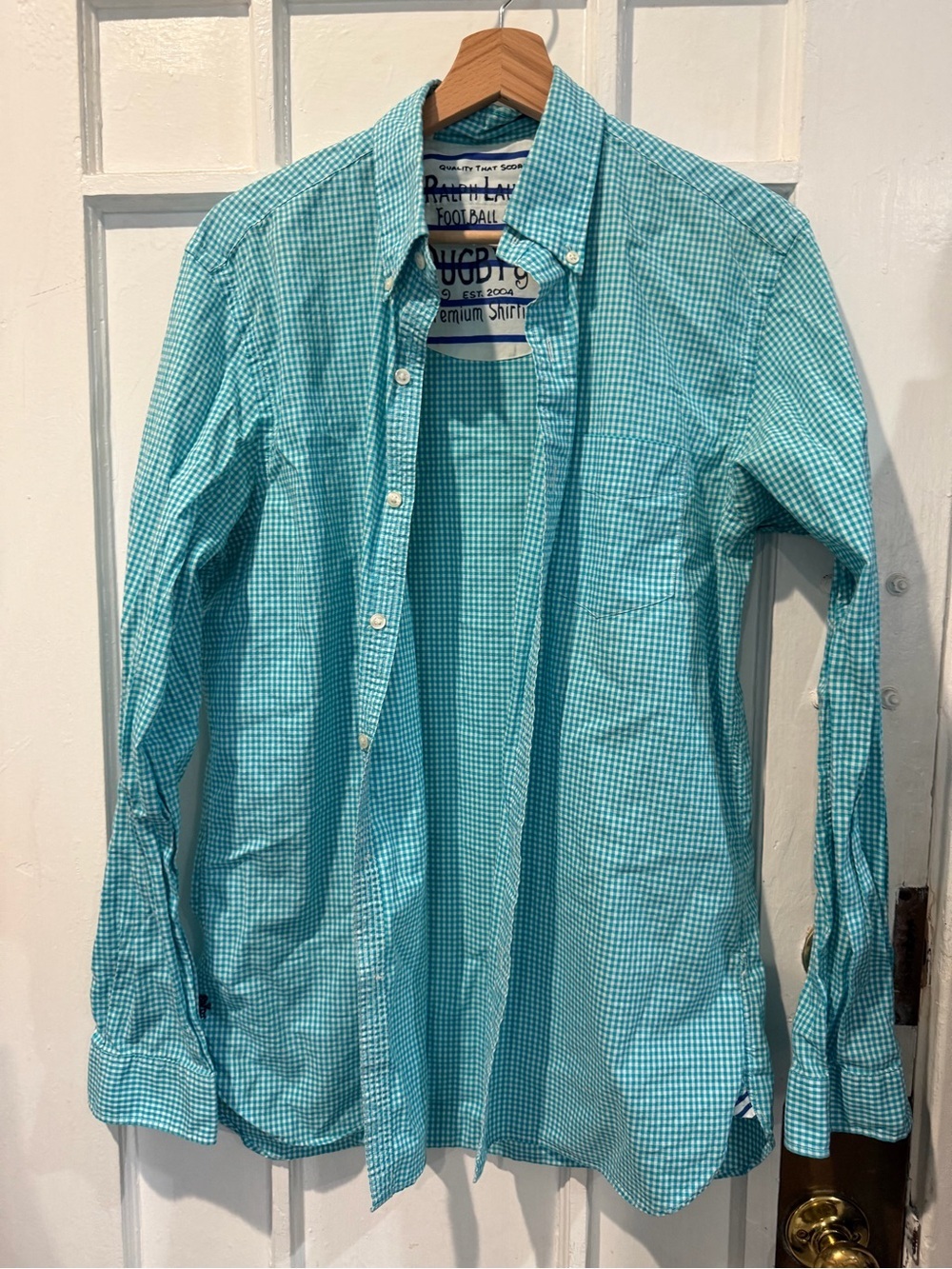 Ralph Lauren Aqua Check Button-Down Shirt